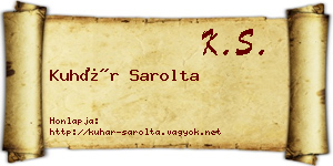 Kuhár Sarolta névjegykártya