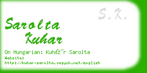 sarolta kuhar business card